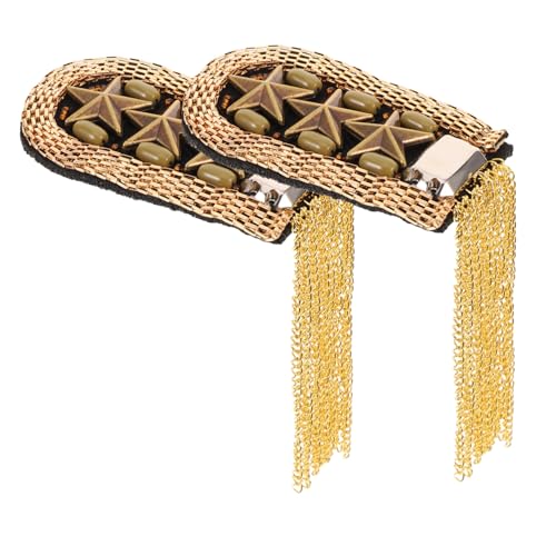SEWACC Vintage Schulter epaulette mit Metallfransen Unisex Brosche für Damen und Herren Stilvolle Quastenverzierung Modisches Kleidungszubehör für Vielseitigen Stil von SEWACC