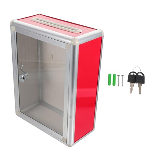 SEWACC Vorschlagsbox Büro Wandbriefkasten Transparent Rot Mittelgroß Rostfrei Abgerundete Kanten Sichere Aufbewahrung für Beschwerden und Post SEWACC Vorschlagsbox Büro Wandbriefkasten Transparent Rot Mittelgroß Rostfrei Abgerundete Kanten Sichere Aufbewahrung für Beschwerden und Post von SEWACC