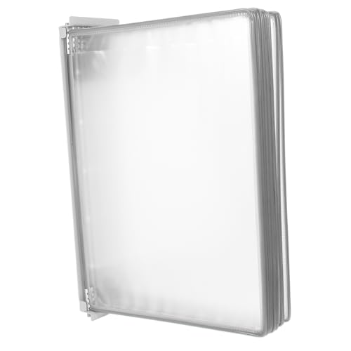 SEWACC Wandmontierter Aktenordner für Dokumente Platzsparender Falt Display Rack für Büro und Zuhause Grauer Seitiger Flip Ordner von SEWACC