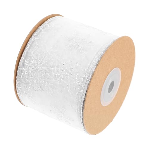 SEWACC Weihnachtliches Glitzerband mit Draht Yards Schneeflocken Transparentes Dekorationsband für DIY Geschenkverpackung und Festlichkeiten Silber SEWACC Weihnachtliches Glitzerband mit Draht Yards Schneeflocken Transparentes Dekorationsband für DIY Geschenkverpackung und Festlichkeiten Silber von SEWACC