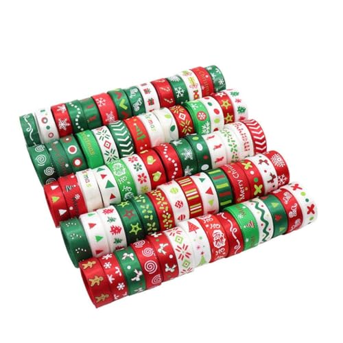 SEWACC Weihnachtsband Yards Diy Geschenkband mit Weihnachtsmotiven Dekorative Stoffbänder für Bastelprojekte Sicher und Langlebig Einfach zu Schneiden für und Dekoration von SEWACC