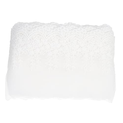 SEWACC Weiße Bestickte Spitzenborte Yards Milchseidenähnliches Atmungsaktives Spitzenband Leicht Zuschneidbar für DIY Kleidung Geschenkverpackung Schmuckdesign Hochzeitsdeko Nähzubehör von SEWACC