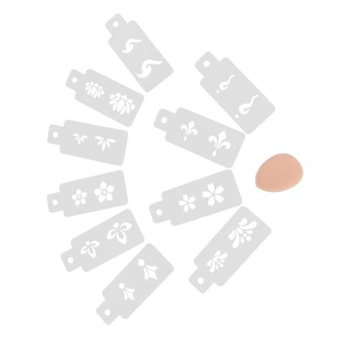 SEWACC Wiederverwendbare Face Paint Stencils mit Chinesischen Blumenmustern und Daumenpuffern Kreative Gesichtsbemalung Schablonen für Theater Make up und Kulturelle Festlichkeiten von SEWACC