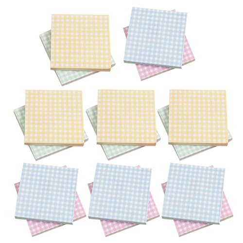 SEWACC Wiederverwendbare Memo Pads mit Karomuster für Schule Büro und Zuhause Flexible Notizblätter Gelb Blau und Grün von SEWACC