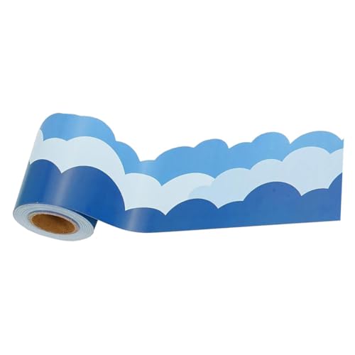 SEWACC Wolkenrand Aufkleber Himmelsstreifen Für Das Klassenzimmer Pinnwand Himmel Gerolltes Papier Kreidetafel Gerollter Rand Himmelsrand Für Das Klassenzimmer Kreidetafel von SEWACC