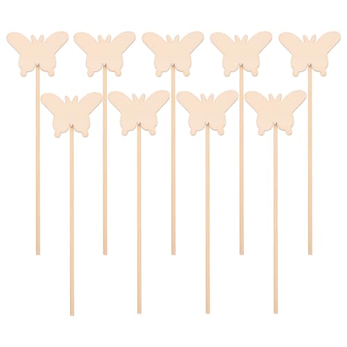 Servietten Schmetterling Krone Kinder Basteln 10 Stücke Fee Stäbe DIY Fee Fee Stab Sticks Party Versorgung (2) Blumenstecker Basteln Frühstücksbrettchen Holz Schmetterlinge von SEWACC