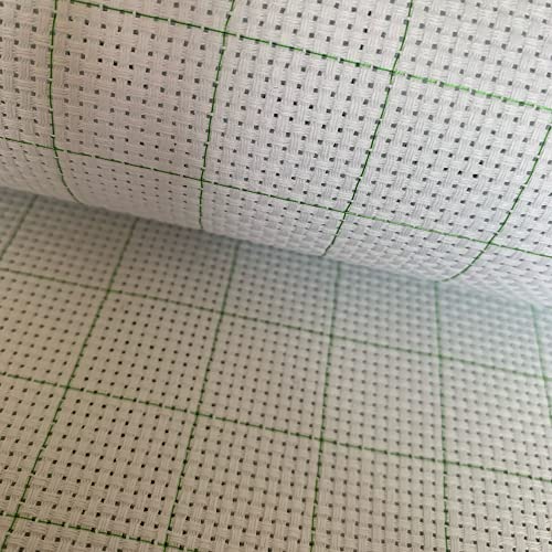 11CT Easy Count Thread Grid Aida Cloth Stickerei Kreuzstich Stoff, Grünes Gitter, 150 x 100cm von SEWCRANE