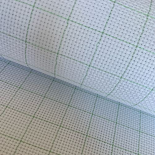 14CT Easy Count Thread Grid Aida Cloth Stickerei Kreuzstich Stoff, Grünes Gitter, 150 x 100cm 14CT Easy Count Thread Grid Aida Cloth Stickerei Kreuzstich Stoff, Grünes Gitter, 150 x 100cm von SEWCRANE
