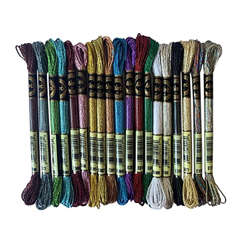 Gorgeous Light Effects Metallic Floss Pack Embroidery Thread, 8 Meters 12 Strands, Pack of 19 Skeins Gorgeous Light Effects Metallic Floss Pack Embroidery Thread, 8 Meters 12 Strands, Pack of 19 Skeins von SEWCRANE