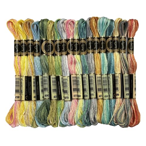 Magical Color Variations Floss Pack Six Strand Embroidery Variegated Cross Stitch Threads, Multi Color Set B, Pack of 18 Skeins Magical Color Variations Floss Pack Six Strand Embroidery Variegated Cross Stitch Threads, Multi Color Set B, Pack of 18 Skeins von SEWCRANE