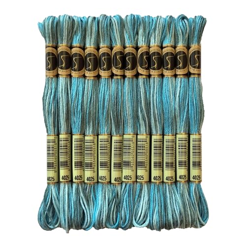 Magical Color Variegated Cross Stitch Thread Color Variations Embroidery Floss Pack, 8.7-Yard, Caribbean Bay, Pack of 12 Skeins Magical Color Variegated Cross Stitch Thread Color Variations Embroidery Floss Pack, 8.7-Yard, Caribbean Bay, Pack of 12 Skeins von SEWCRANE