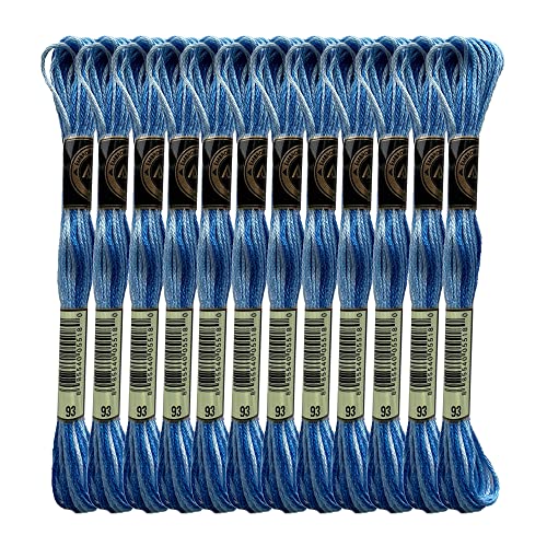 Magical Color Variegated Cross Stitch Thread Color Variations Embroidery Floss Pack, 8.7-Yard, Comflower Blue, Pack of 12 Skeins Magical Color Variegated Cross Stitch Thread Color Variations Embroidery Floss Pack, 8.7-Yard, Comflower Blue, Pack of 12 Skeins von SEWCRANE