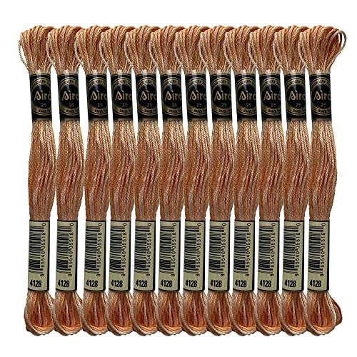 Magical Color Variegated Cross Stitch Thread Color Variations Embroidery Floss Pack, 8.7-Yard, Gold Coast, Pack of 12 Skeins von SEWCRANE