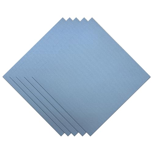 Vorgeschnittene Aida-Stoff-Kreuzstichproben-Packung, 11 Ct, 5 Stück, je 30 x 30 cm (hellblau) von SEWCRANE