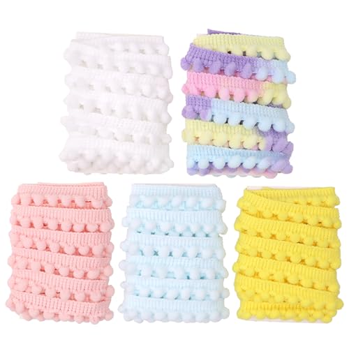 Mini-Pom-Pom-Bordüre, 9,5 cm, schmale Kugel-Fransen-Bordüre, Dekoration für Bastelarbeiten, Puppenkleidung Mini-Pom-Pom-Bordüre, 9,5 cm, schmale Kugel-Fransen-Bordüre, Dekoration für Bastelarbeiten, Puppenkleidung von SEWDIYTR