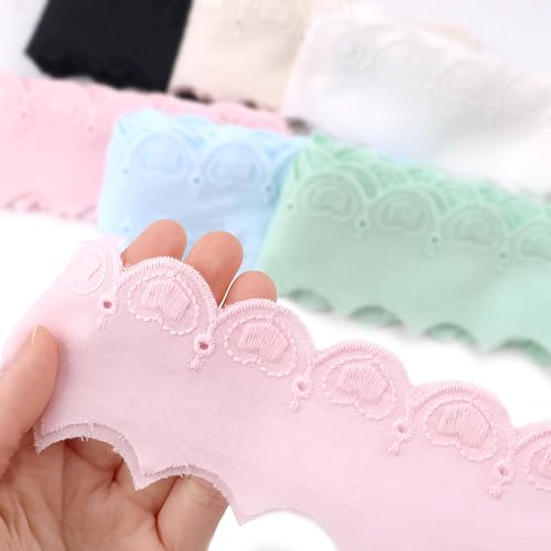 Niedliche herzförmige bestickte Ösenborte aus rosa Baumwolle zum Nähen von Kleidern, Basteln, Taschen, Haustierkleidung Niedliche herzförmige bestickte Ösenborte aus rosa Baumwolle zum Nähen von Kleidern, Basteln, Taschen, Haustierkleidung von SEWDIYTR