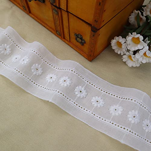 SEWDIYTR Spitzenband Bänder mit Ösen, weiß, Baumwolle, zum Nähen für Handwerk, Kleider, Babykleidung, Tasche, 4,8 m SEWDIYTR Spitzenband Bänder mit Ösen, weiß, Baumwolle, zum Nähen für Handwerk, Kleider, Babykleidung, Tasche, 4,8 m von SEWDIYTR