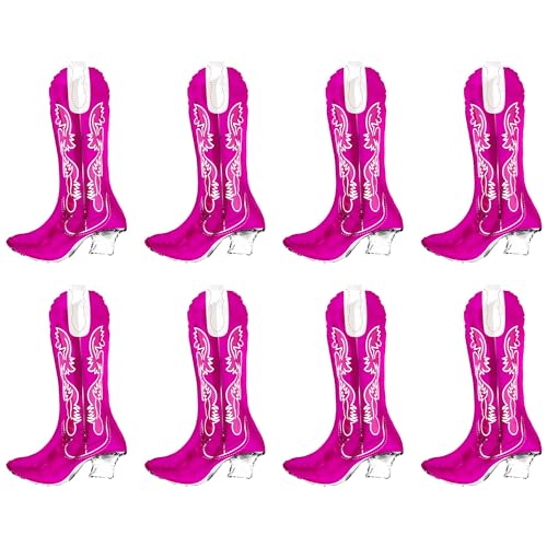 8 Stück Cowgirl-Stiefel-Luftballons, pinke Cowgirl-Stiefel, Folienballons für Junggesellinnenabschied, Dekoration für Cowgirl-Themen, Geburtstagsdekorationen 8 Stück Cowgirl-Stiefel-Luftballons, pinke Cowgirl-Stiefel, Folienballons für Junggesellinnenabschied, Dekoration für Cowgirl-Themen, Geburtstagsdekorationen von SEWIRUY