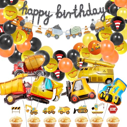 Bau 2. Geburtstag Dekorationen Jungen - 50 Stück Bagger Party Dekoration einschließlich Kipper und Autos Traktor Folienballons Orange Schwarz Gelb Latex Ballon für 2. 3. Geburtstag Dekorationen Junge Bau 2. Geburtstag Dekorationen Jungen - 50 Stück Bagger Party Dekoration einschließlich Kipper und Autos Traktor Folienballons Orange Schwarz Gelb Latex Ballon für 2. 3. Geburtstag Dekorationen Junge von SEWIRUY
