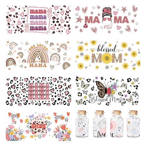 Mama UV-DTF-Transfer-Aufkleber – 8 Bögen "Mom Daily Affirmation", wasserfest, Aufkleber für 473 ml Tasse, Wasserflasche, Schmetterling, Regenbogen, Sonnenblumen-Druck, UVDTF-Becherfolie Mama UV-DTF-Transfer-Aufkleber – 8 Bögen "Mom Daily Affirmation", wasserfest, Aufkleber für 473 ml Tasse, Wasserflasche, Schmetterling, Regenbogen, Sonnenblumen-Druck, UVDTF-Becherfolie von SEWIRUY