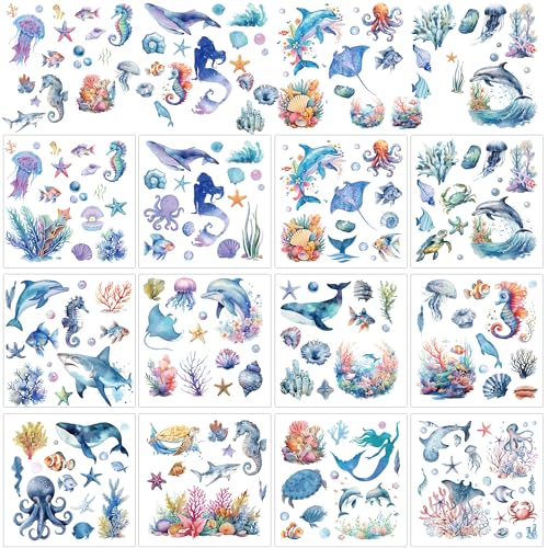 Ocean UV DTF Cup Wrap – 12 Blatt Aufkleber unter dem Meer, wasserdicht, Meerestiere, zum Reiben auf Transfers für Kunsthandwerk, Möbel, Aufkleber, Wand, Holz, Glas, DIY, Heimdekoration Ocean UV DTF Cup Wrap – 12 Blatt Aufkleber unter dem Meer, wasserdicht, Meerestiere, zum Reiben auf Transfers für Kunsthandwerk, Möbel, Aufkleber, Wand, Holz, Glas, DIY, Heimdekoration von SEWIRUY