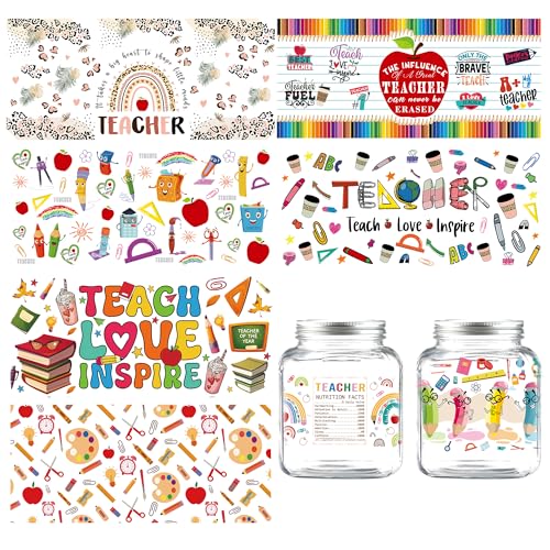 Teacher UV DTF Cup Wrap – 8 Blatt Best Teacher Ever UV DTF Transfers Aufkleber für 473 ml Glas Klassenzimmer Stil Buch Tafel Globus Lineal Design Schulanfang Handwerk Teacher UV DTF Cup Wrap – 8 Blatt Best Teacher Ever UV DTF Transfers Aufkleber für 473 ml Glas Klassenzimmer Stil Buch Tafel Globus Lineal Design Schulanfang Handwerk von SEWIRUY