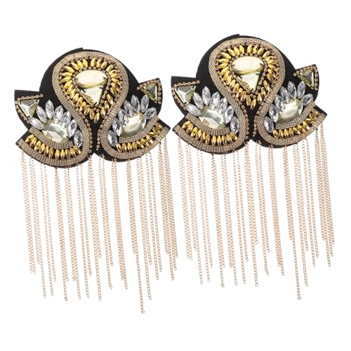 SEWOART 1 Paar Quasten Schultermarkenhemd Gothic Gürtel Kostüm Für Männer Strass Nieten Abzeichen Körperschmuck Für Frauen Epauletten Goldene Quastenbrosche Für von SEWOART