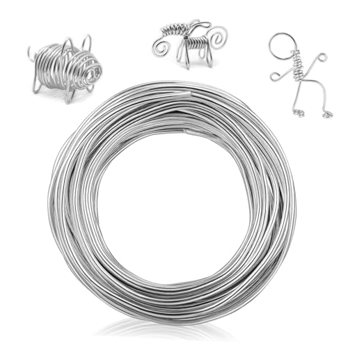 SEWOART 1 Rolle Aluminium Basteldraht Flexibler Biegsamer Draht für DIY Projekte Bonsai Skulpturen Floristik und Modellbau Leicht und Vielseitig Einsetzbar SEWOART 1 Rolle Aluminium Basteldraht Flexibler Biegsamer Draht für DIY Projekte Bonsai Skulpturen Floristik und Modellbau Leicht und Vielseitig Einsetzbar von SEWOART