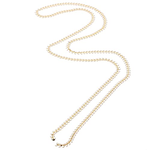 SEWOART 1 Rolle Blattkette Ketten für Halsketten haar spangen haarnadeln present ideas haarklemmen necklace schmuck DIY kette Kupferkette Taschenherstellungskette DIY-Kette Bastelkette Weiß von SEWOART