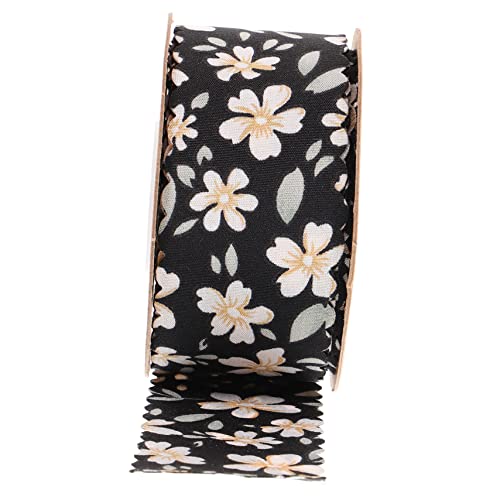 SEWOART 1 Rolle Kleines Blumenband seidenband ribbon geschenkverpackung schienbeinschoner tape mahlen Tischläufer rotes Organzaband Paketband praktisches Bastelband Polyester Black von SEWOART