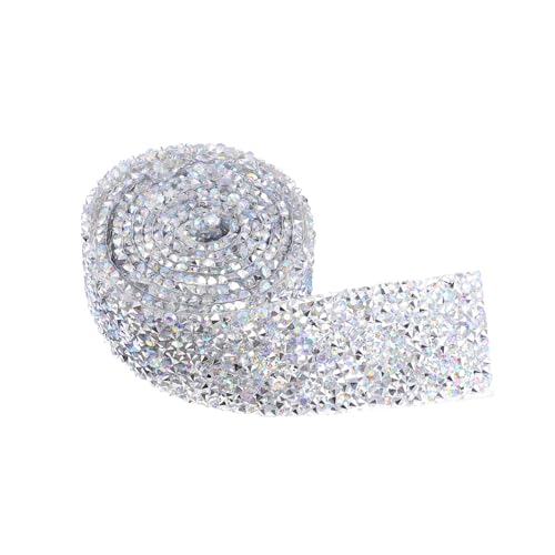 SEWOART 1 Rolle heißer Bohrgürtel funkelndes Strassband Strassbandgürtel Schleife elegant medilana sandalen hochzeitsdeko Kristall funkelndes Band Strass Wrap für die Hochzeit Harz Silver von SEWOART