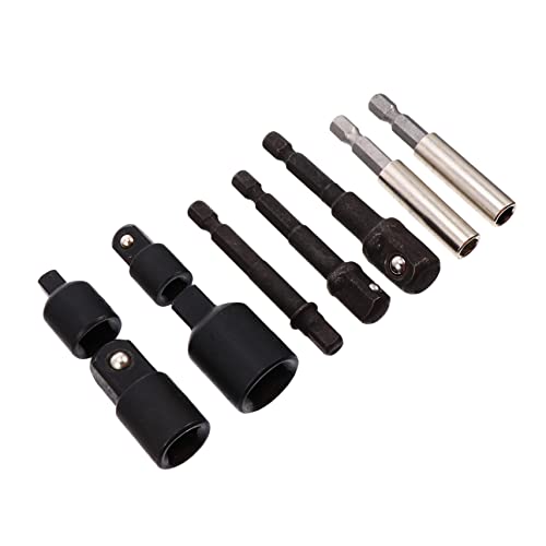 SEWOART 1 Satz Adapter-kit Sechseckig Rechts Bohrständer Steckschlüssel Für Schlagbohrmaschine -zu-vierkant-treiber Treiber-verlängerungsstangen-kit Treiber Bohrer Black Werkzeugstahl von SEWOART