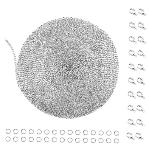 SEWOART 1 Satz Ketten Für Die Schmuckherstellung Herstellung Von Kettenschmuck Kette Zur Schmuckherstellung Schmuckketten Halskette Schmuckzubehör Sprungringe Rostfreier Stahl Silver SEWOART 1 Satz Ketten Für Die Schmuckherstellung Herstellung Von Kettenschmuck Kette Zur Schmuckherstellung Schmuckketten Halskette Schmuckzubehör Sprungringe Rostfreier Stahl Silver von SEWOART