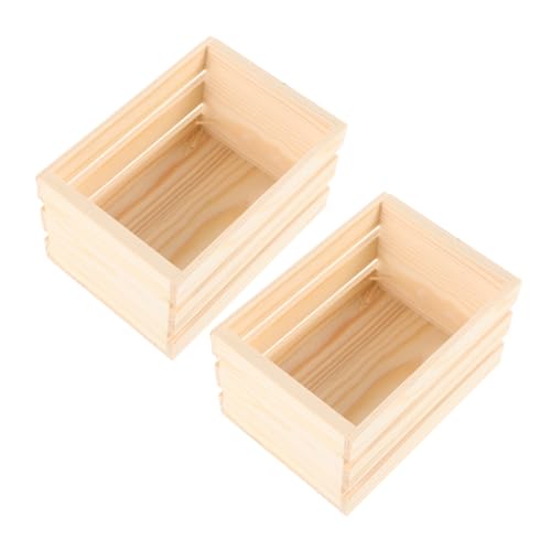 SEWOART 1 Satz Kleine Holzkisten Miniatur Körbchen Für Puppenhaus Dekoration Vielseitige Mini Holzregale Zur Aufbewahrung Von Mini Lebensmittel Und Getränke Realistisch Und Leicht 2 Stück von SEWOART