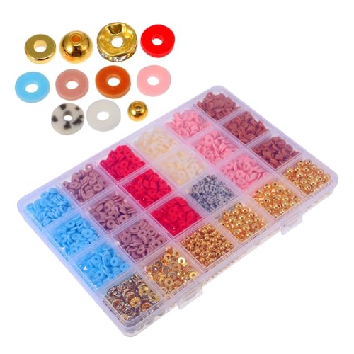 SEWOART 1 Schachtel Polymer Clay Perlen für DIY Schmuckherstellung Bunte Spacer Beads für Armbänder und Halsketten Kinderfreundliches Bastelset mit Aufbewahrungsbox Vielseitig und SEWOART 1 Schachtel Polymer Clay Perlen für DIY Schmuckherstellung Bunte Spacer Beads für Armbänder und Halsketten Kinderfreundliches Bastelset mit Aufbewahrungsbox Vielseitig und von SEWOART