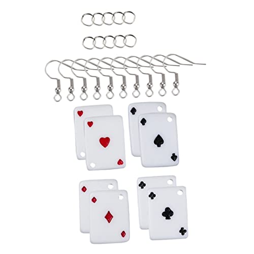 SEWOART 1 Schachtel Spielkarten-Ohrringe dekorativer Anhänger zum Aufhängen Pokerparty-Dekoration Spielkarten Ohrringe bastelmaterial eine Halskette Halsketten Ohrring mit Pokermuster fein von SEWOART