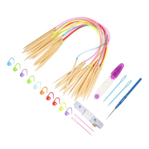 SEWOART 1 Set Bambus Ringnadeln Austauschbare Rundstricknadeln Einfaches Garn Für Anfänger Ergonomische Farbsets Stricken Wolle Mit Extra Stärke Dicke Stahlnadeln Kleine Pullover SEWOART 1 Set Bambus Ringnadeln Austauschbare Rundstricknadeln Einfaches Garn Für Anfänger Ergonomische Farbsets Stricken Wolle Mit Extra Stärke Dicke Stahlnadeln Kleine Pullover von SEWOART