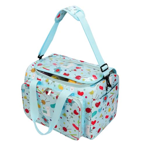 SEWOART 1 Stück Aufbewahrungstasche aus Wolle gewebesäcke knitting bag fleebag woven bag gehäkelte Tasche garn halter tasche Basteln Gewebte handtasche Haushaltsbeutel Stricktasche Blue von SEWOART