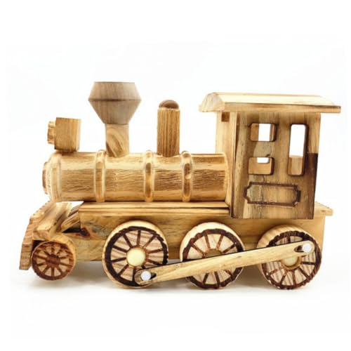 SEWOART 1 Stück Holzverzierung schreibtisch dekoration home decor home dekoration Retro-Lokomotiven wohnraumdeko altmodisches Telefon vintage telefon Holzhandwerk Lokomotive aus Holz von SEWOART