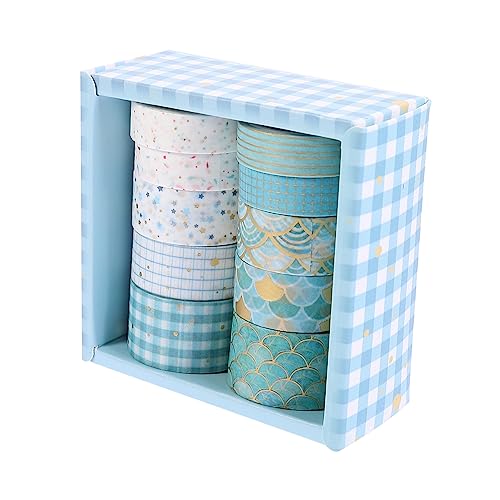 SEWOART 10 Rollen Papier Klebeband DIY Dekoratives Scrapbook Washi Tape mit Goldakzenten pro Rolle für Handwerk Journaling und von SEWOART