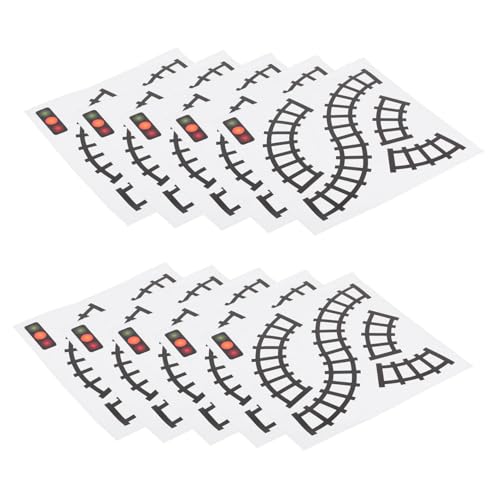SEWOART 10 Stück Bahngleis-Aufkleber Verkehrsschilder-Sticker Wandaufkleber Für Kinderzimmer Heim Und Schulgebrauch von SEWOART