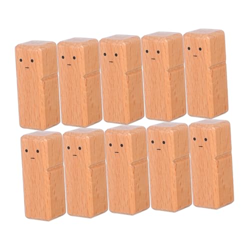 SEWOART 10 Stück Beechholz Holzpuppen Natur Unlackiert Kleine Figuren DIY Basteln Weihnachtsdeko Holzfiguren für Malen Dekoration Handgemacht von SEWOART