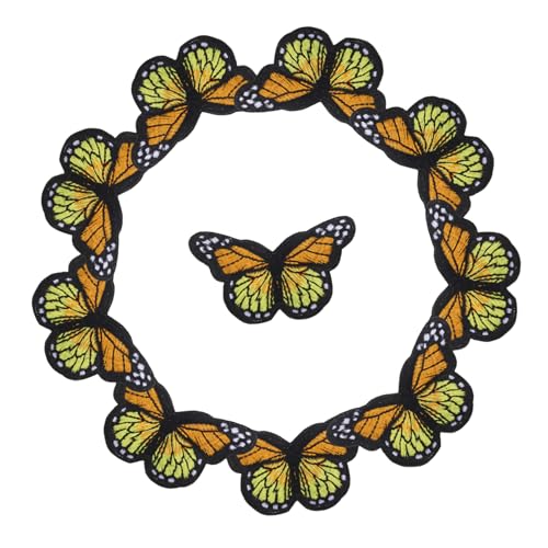 SEWOART 10 Stück Bügelflicken Schmetterling Groß Hellgelb Robuste Stickerei Diy Kleidung Reparatur Dekoration Für Jacken Shirts Rucksäcke Erwachsene SEWOART 10 Stück Bügelflicken Schmetterling Groß Hellgelb Robuste Stickerei Diy Kleidung Reparatur Dekoration Für Jacken Shirts Rucksäcke Erwachsene von SEWOART