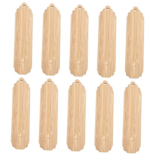SEWOART 10 Stück Diy Holz Lesezeichen Teiliges Unbehandeltem Holz für Bastelarbeiten Personalisierbare Bookmark Ornamente mit Löchern für Lehrer Schüler und Kreative Projekte von SEWOART