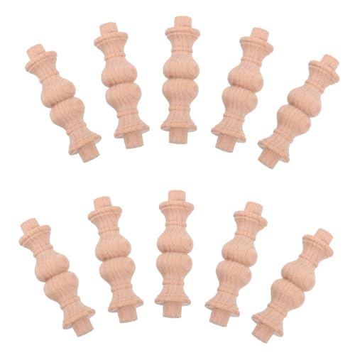 SEWOART 10 Stück Handgefertigte Holzbaluster Unbehandelt Dekorative für Möbel und Treppenhaus für Heimdekoration und Holzarbeiten von SEWOART