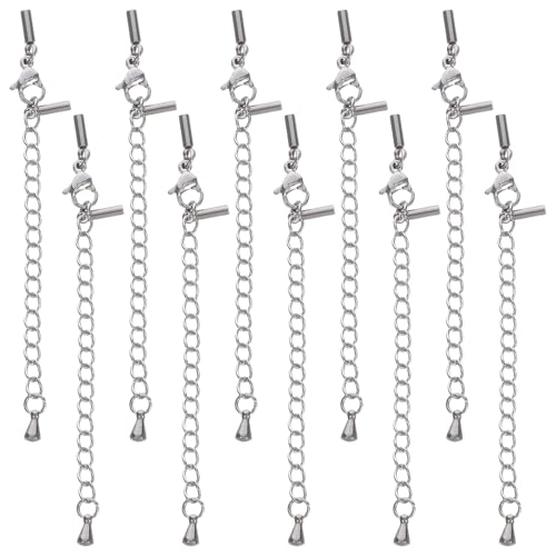 SEWOART 10 Stück Kettenverlängerungen: Verlängerungskette für Halsketten und Armbänder mit Karabinerverschluss, längenverstellbar, Schmuckherstellungszubehör für DIY-Bastelprojekte SEWOART 10 Stück Kettenverlängerungen: Verlängerungskette für Halsketten und Armbänder mit Karabinerverschluss, längenverstellbar, Schmuckherstellungszubehör für DIY-Bastelprojekte von SEWOART