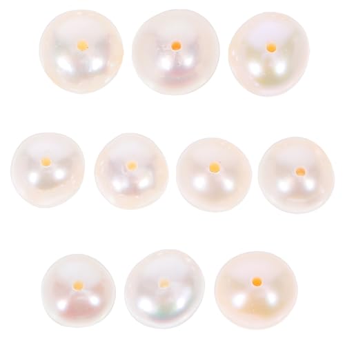 SEWOART 10 Stück Natürliche Süßwasserperlen mit Bohrung Kleine Weiße Reisförmige Perlen als Spacer Perlen für DIY Schmuckherstellung Armbänder und Halsketten Vielseitig für Ohrringe und von SEWOART