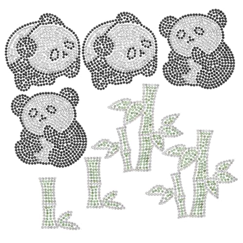 SEWOART 10 Stück Panda-bügelbilder mit Strasssteinen Selbstklebende Bestickte Applikationen für Kleidung Rucksäcke Hüte DIY Dekoration Langlebig und Vielseitig für Kreative Bastelprojekte von SEWOART