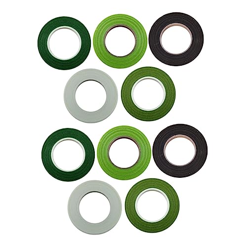 SEWOART 10 Stück Teiliges DIY Blumenstamm Klebeband Buntes Blumiges Wickelband Farben Dunkelgrün Mittelgrün Hellgrün Braun Weiß für Blumenarrangements Geschenke Basteln und Scrapbooking SEWOART 10 Stück Teiliges DIY Blumenstamm Klebeband Buntes Blumiges Wickelband Farben Dunkelgrün Mittelgrün Hellgrün Braun Weiß für Blumenarrangements Geschenke Basteln und Scrapbooking von SEWOART