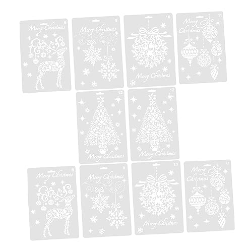 SEWOART 10 Stück Teiliges Diy Weihnachts Malvorlagen Kunststoff Wiederverwendbare Schablonen für Kreative Kunstprojekte und Weihnachtsdekoration für Karten und Kunstwerke SEWOART 10 Stück Teiliges Diy Weihnachts Malvorlagen Kunststoff Wiederverwendbare Schablonen für Kreative Kunstprojekte und Weihnachtsdekoration für Karten und Kunstwerke von SEWOART